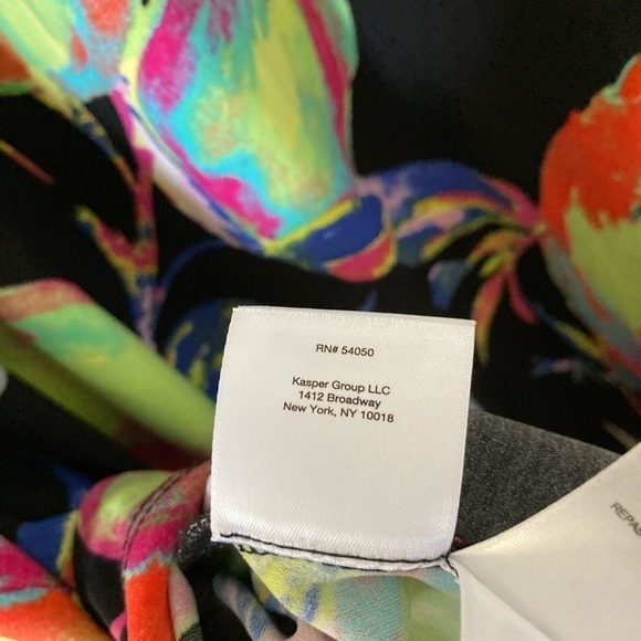 PAPPAGALLO popover blouse multicolored bright fruit print tassels tie front - Picture 10 of 11